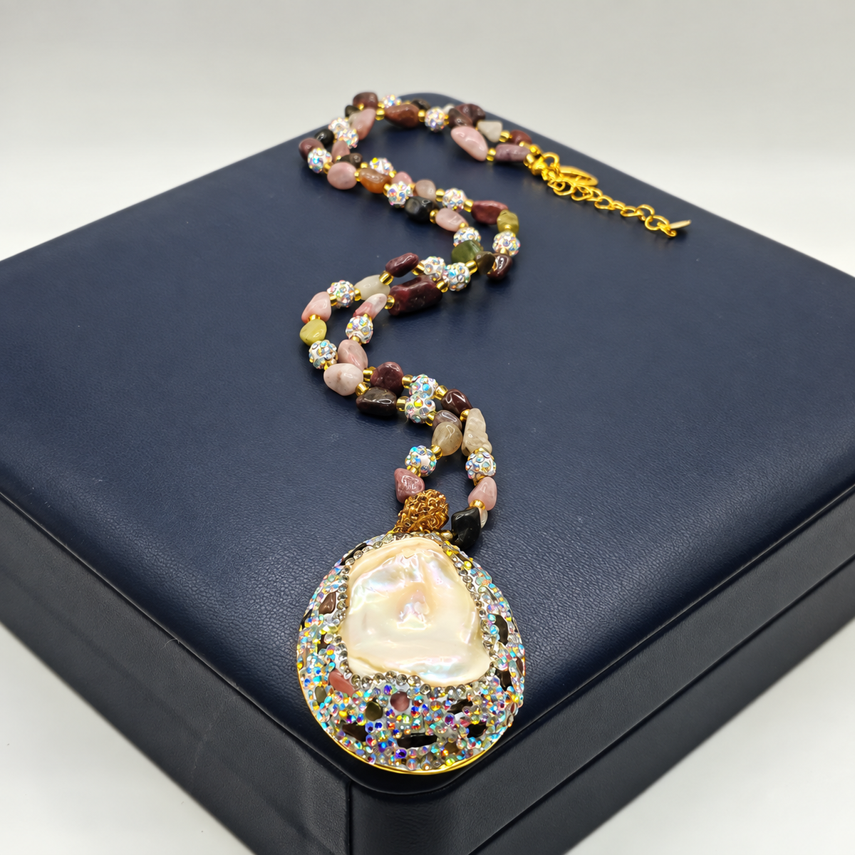 Baroque Pearl 4-Piece Jewelry Set – Necklace, Cuff Bracelet, Ring & Earrings