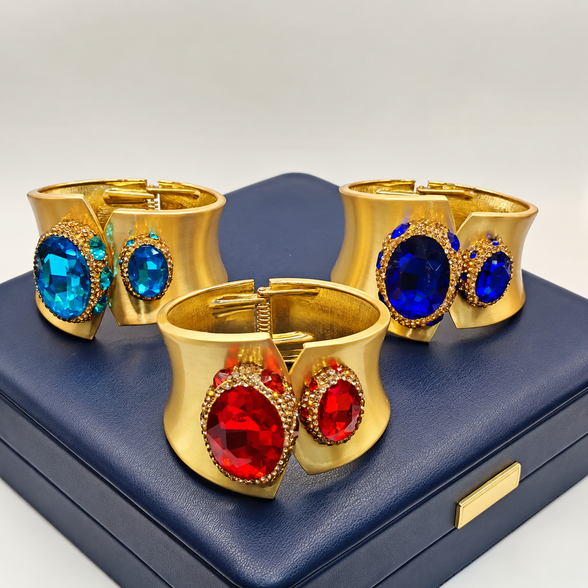 Crystal Rhinestone Copper Bangle & Ring 2‑Piece Set, High‑End Elegant Adjustable Open‑Cuff Jewelry, Eco‑Friendly Electroplated